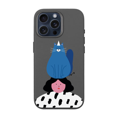 NAUGHTY CAT-iPhone 15 Pro Max Leather Premium Kılıf MagSafe Özellikli