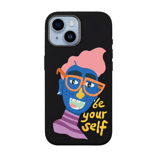 BE YOURSELF-iPhone 13 Leather Premium Kılıf MagSafe Özellikli