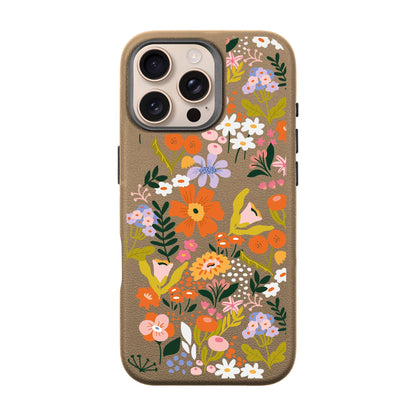 FLOWER-iPhone 16 Pro Max Leather Premium Kılıf MagSafe Özellikli