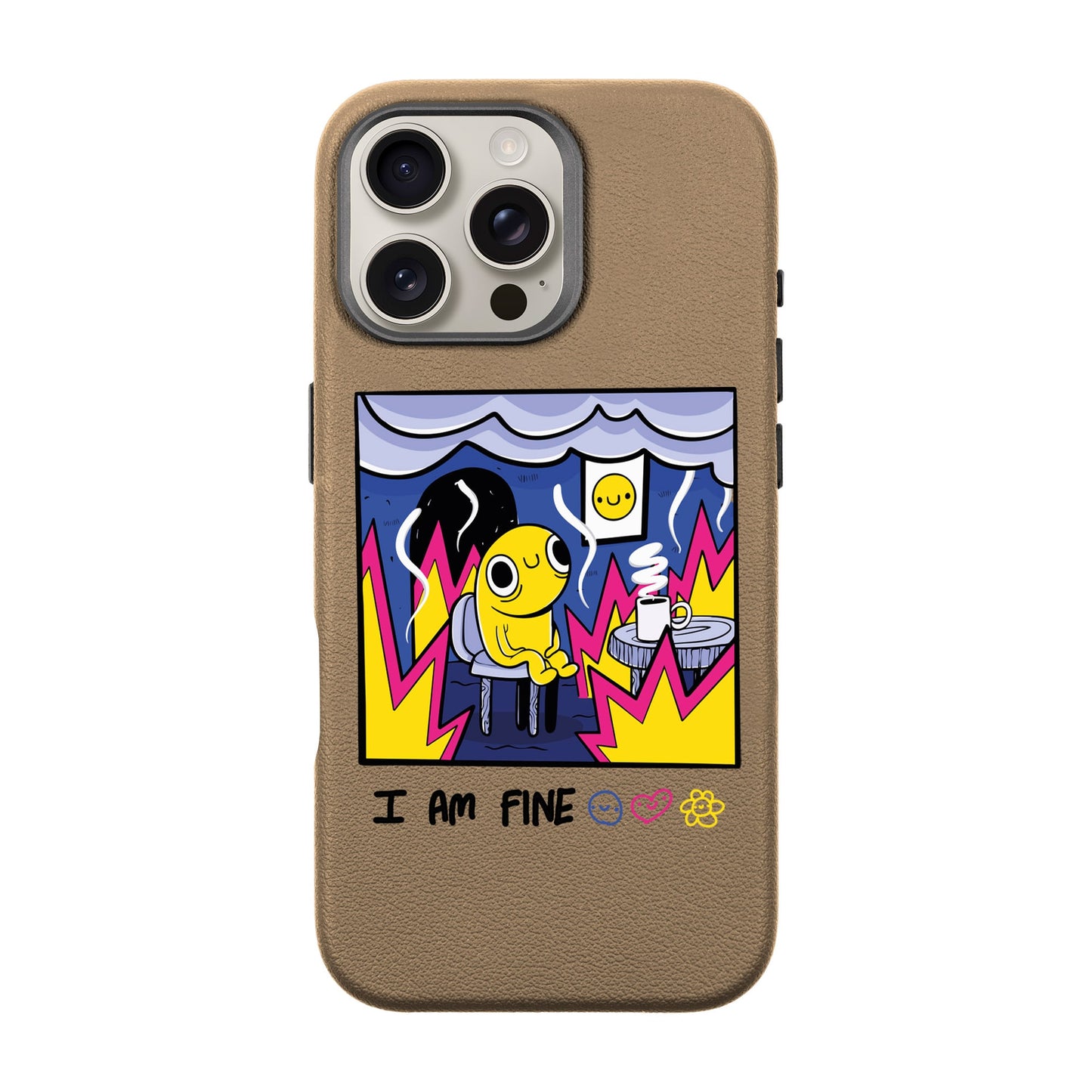 I AM FINE-iPhone 16 Pro Max Leather Premium Kılıf MagSafe Özellikli