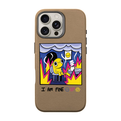 I AM FINE-iPhone 16 Pro Max Leather Premium Kılıf MagSafe Özellikli