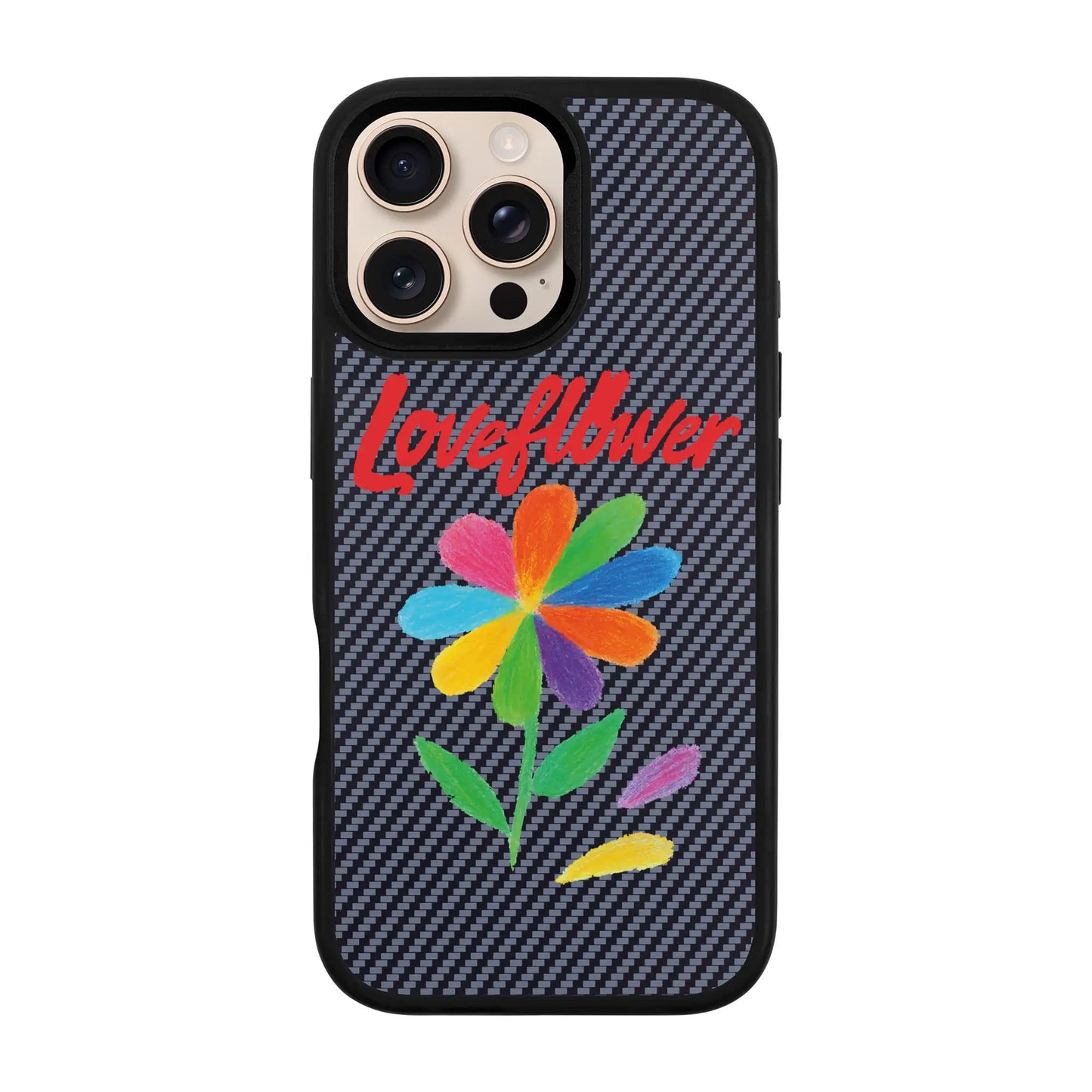 LOVE FLOWER-iPhone 16 Pro Max Plaid Kılıf MagSafe Özellikli