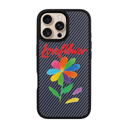 LOVE FLOWER-iPhone 16 Pro Max Plaid Kılıf MagSafe Özellikli
