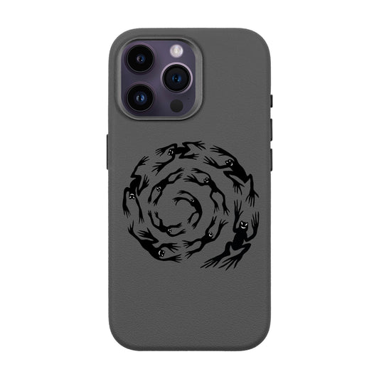 SWIRLING FROGS-iPhone 14 Pro Max Leather Premium Kılıf MagSafe Özellikli