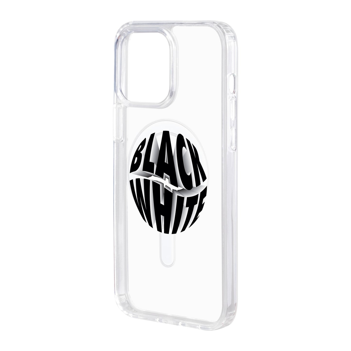 BLACK WHITE-iPhone 15 Pro Max Solid Kılıf MagSafe Özellikli
