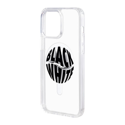 BLACK WHITE-iPhone 15 Pro Max Solid Kılıf MagSafe Özellikli