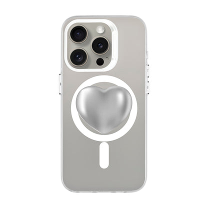 SILVER HEART-iPhone 15 Pro Hold Kılıf MagSafe Özellikli