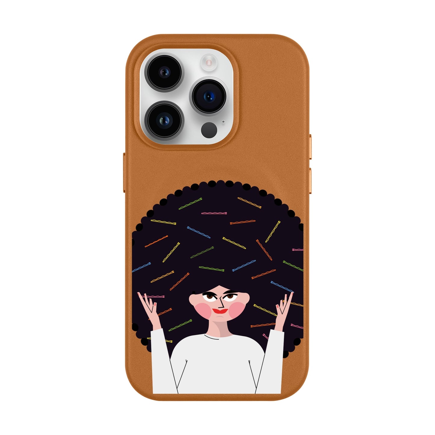 TANGLES OF HAPPINESS-Leather Kılıf MagSafe Özellikli - iPhone 14 Pro