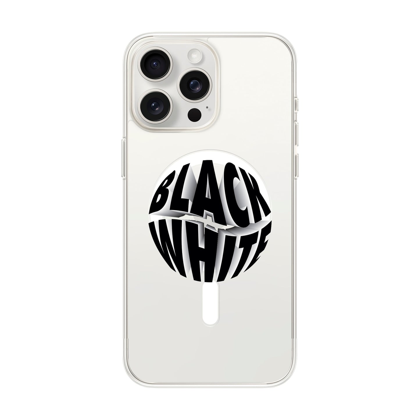 BLACK WHITE-iPhone 15 Pro Max Solid Kılıf MagSafe Özellikli