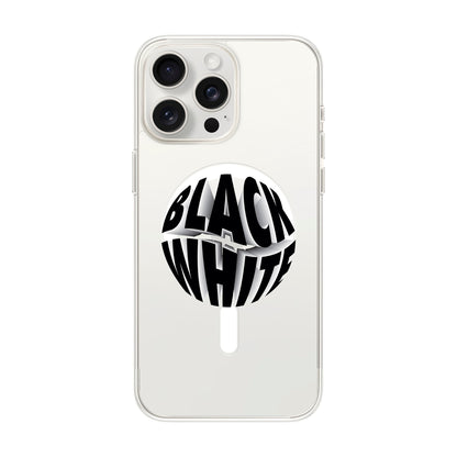 BLACK WHITE-iPhone 15 Pro Max Solid Kılıf MagSafe Özellikli