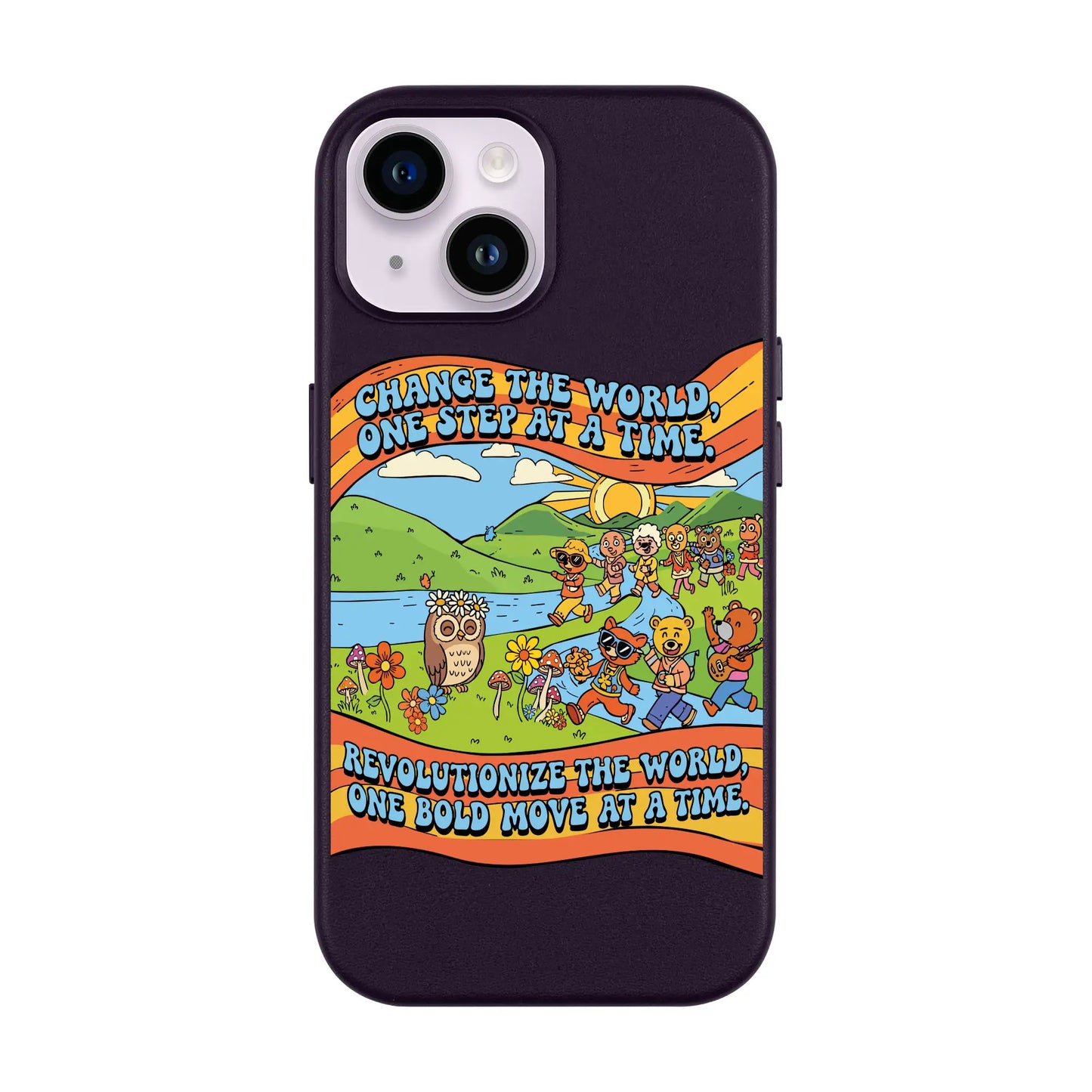 CHANGE THE WORLD-iPhone 13 Leather Kılıf MagSafe Özellikli