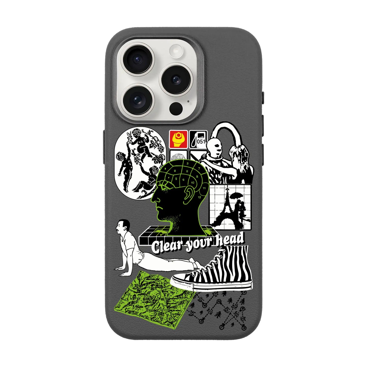 CLEAR YOUR HEAD-iPhone 15 Pro Leather Premium Kılıf MagSafe Özellikli