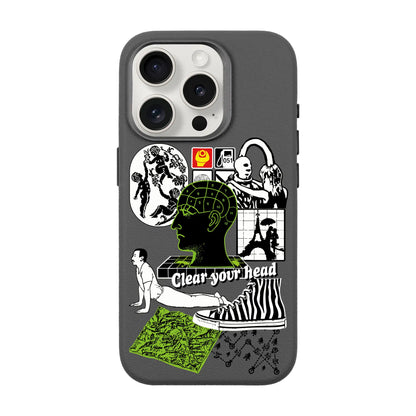 CLEAR YOUR HEAD-iPhone 15 Pro Leather Premium Kılıf MagSafe Özellikli