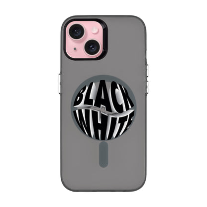 BLACK WHITE-iPhone 15 Hold Kılıf MagSafe Özellikli