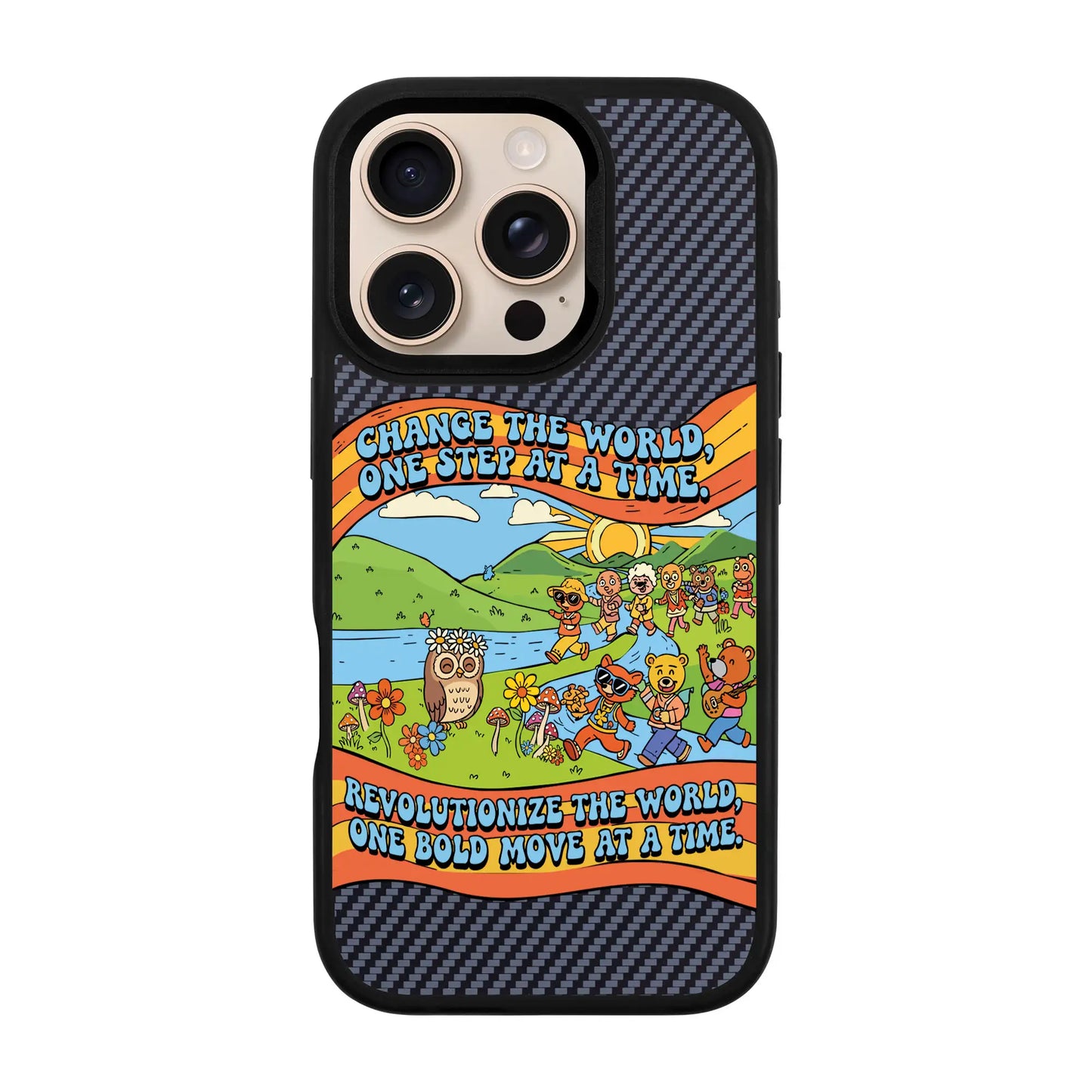 CHANGE THE WORLD-iPhone 16 Pro Plaid Kılıf MagSafe Özellikli