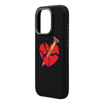 BROKEN HEART-iPhone 16 Pro Max Leather Premium Kılıf MagSafe Özellikli