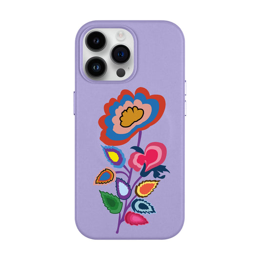 KNITTED FLOWER-iPhone 14 Pro Max Leather Kılıf MagSafe Özellikli