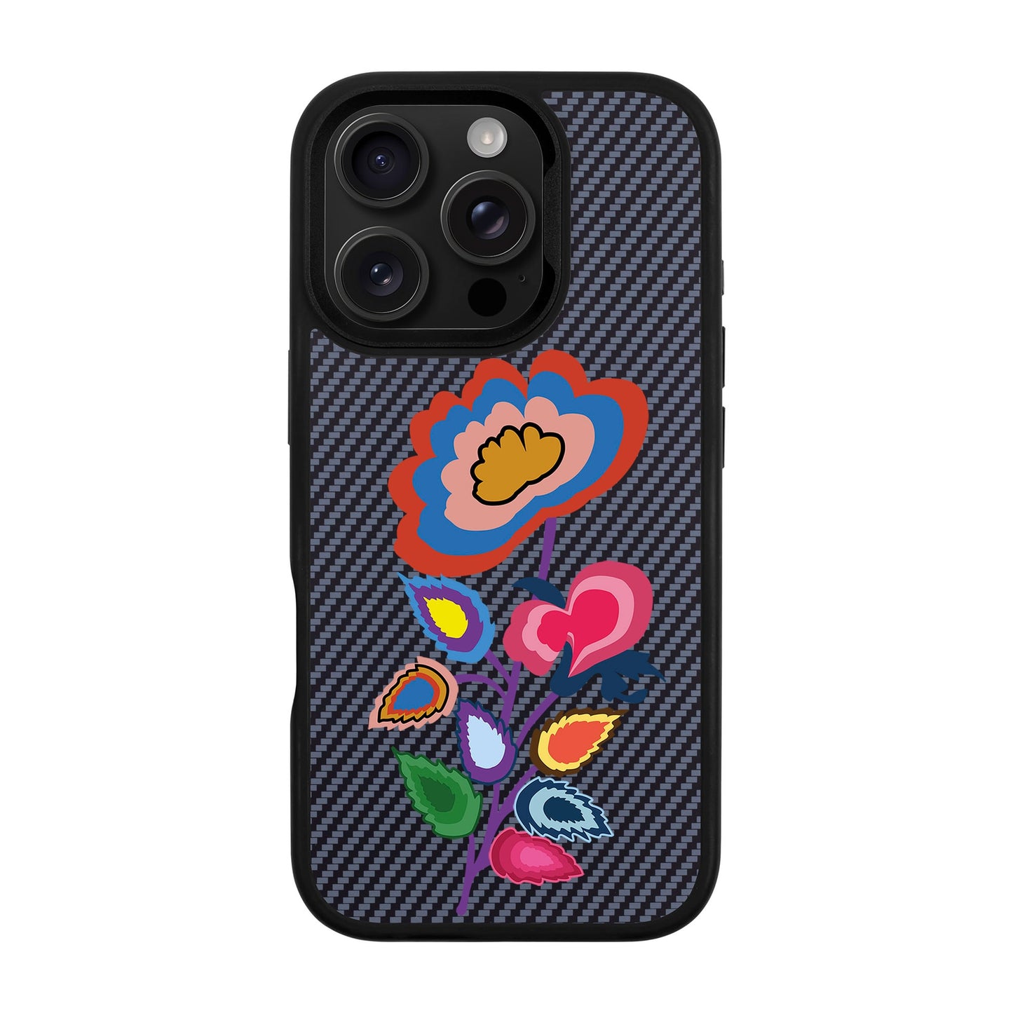 KNITTED FLOWER-iPhone 16 Pro Plaid Kılıf MagSafe Özellikli