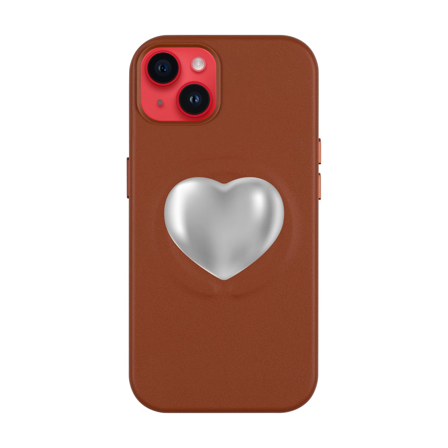 SILVER HEART-iPhone 14 Plus Leather Kılıf MagSafe Özellikli
