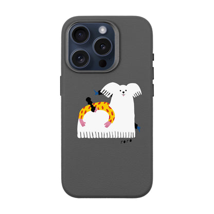FANCY DOG-iPhone 15 Pro Leather Premium Kılıf MagSafe Özellikli