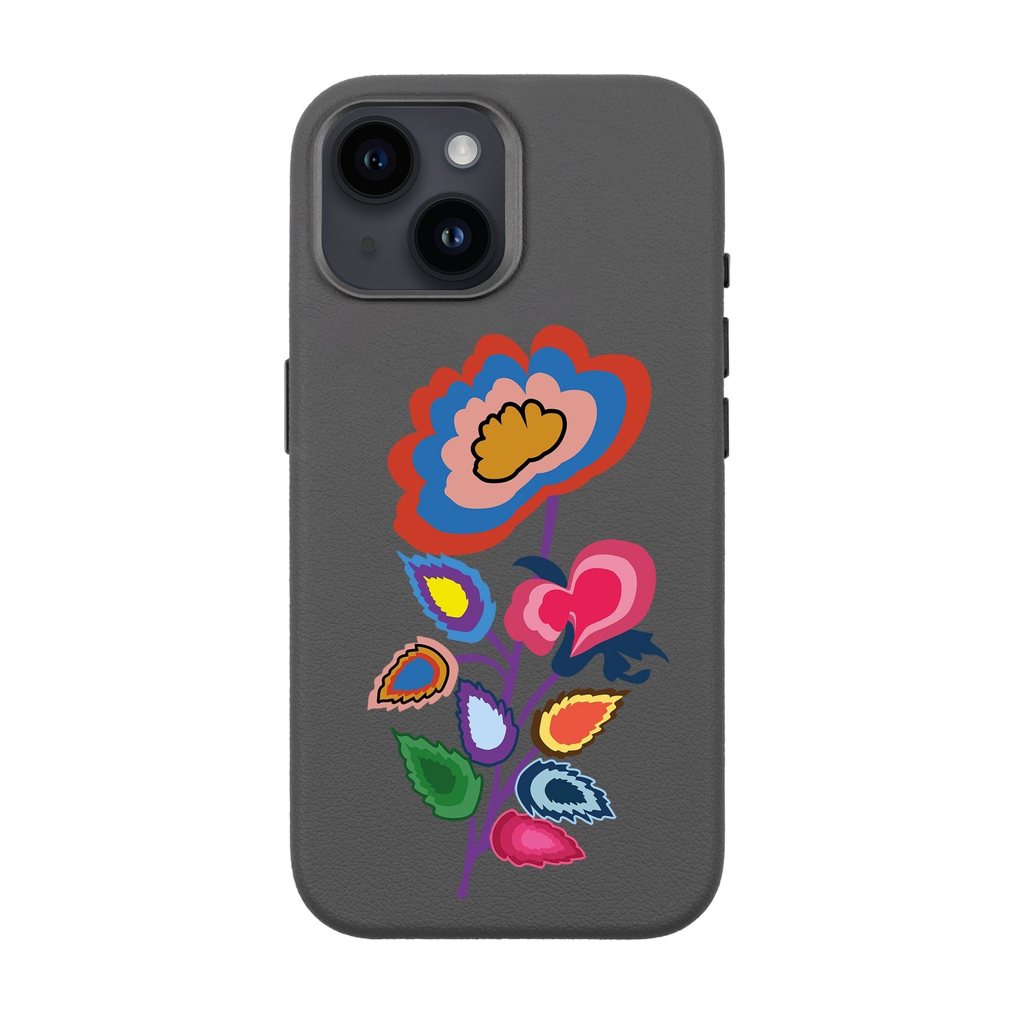 KNITTED FLOWER-iPhone 14 Leather Premium Kılıf MagSafe Özellikli