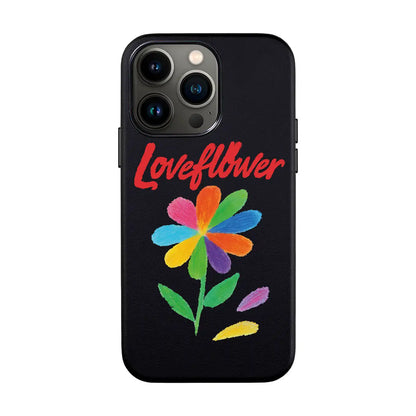 LOVE FLOWER-iPhone 14 Leather Kılıf