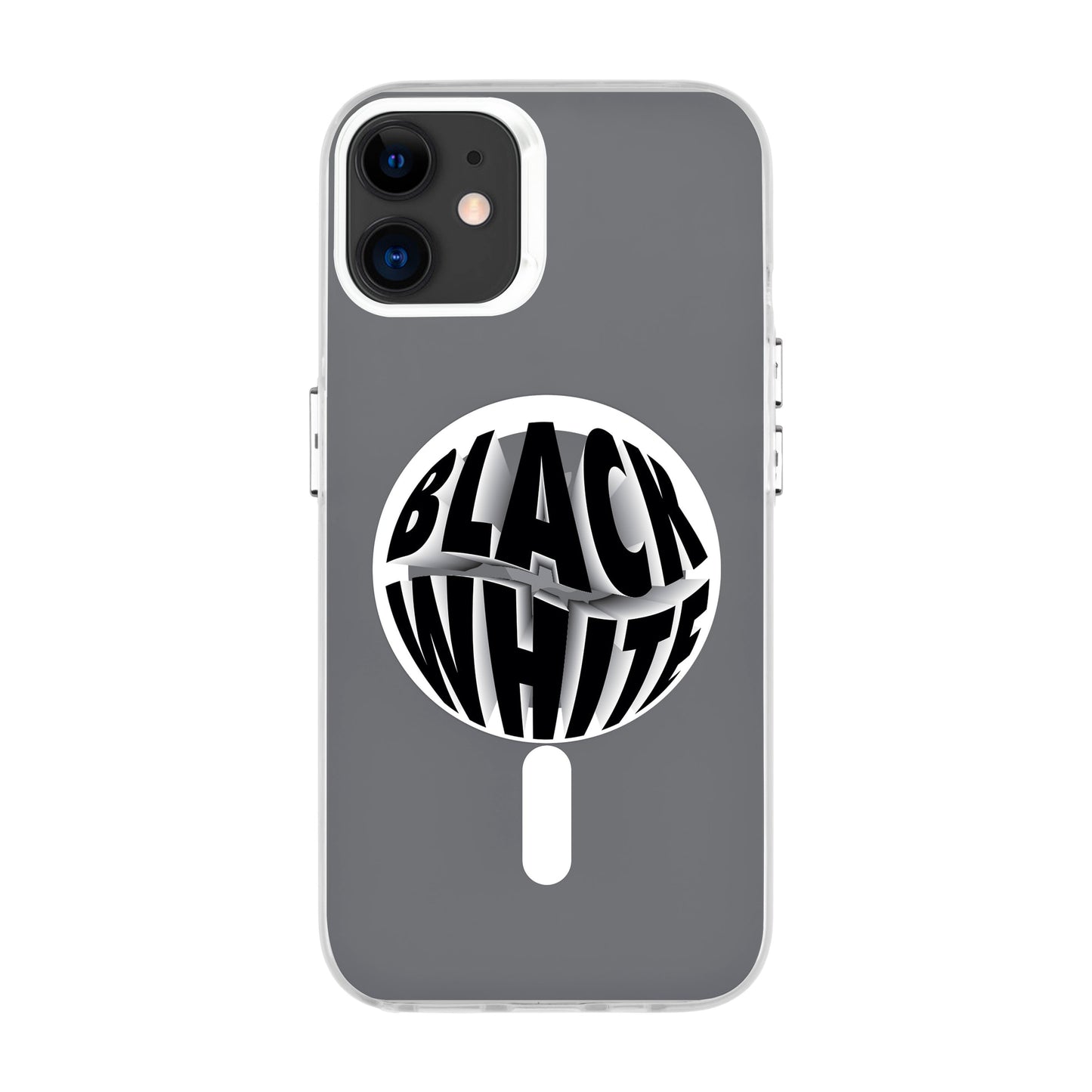 BLACK WHITE-iPhone 11 Hold Kılıf MagSafe Özellikli