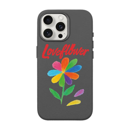 LOVE FLOWER-iPhone 15 Pro Max Leather Premium Kılıf MagSafe Özellikli