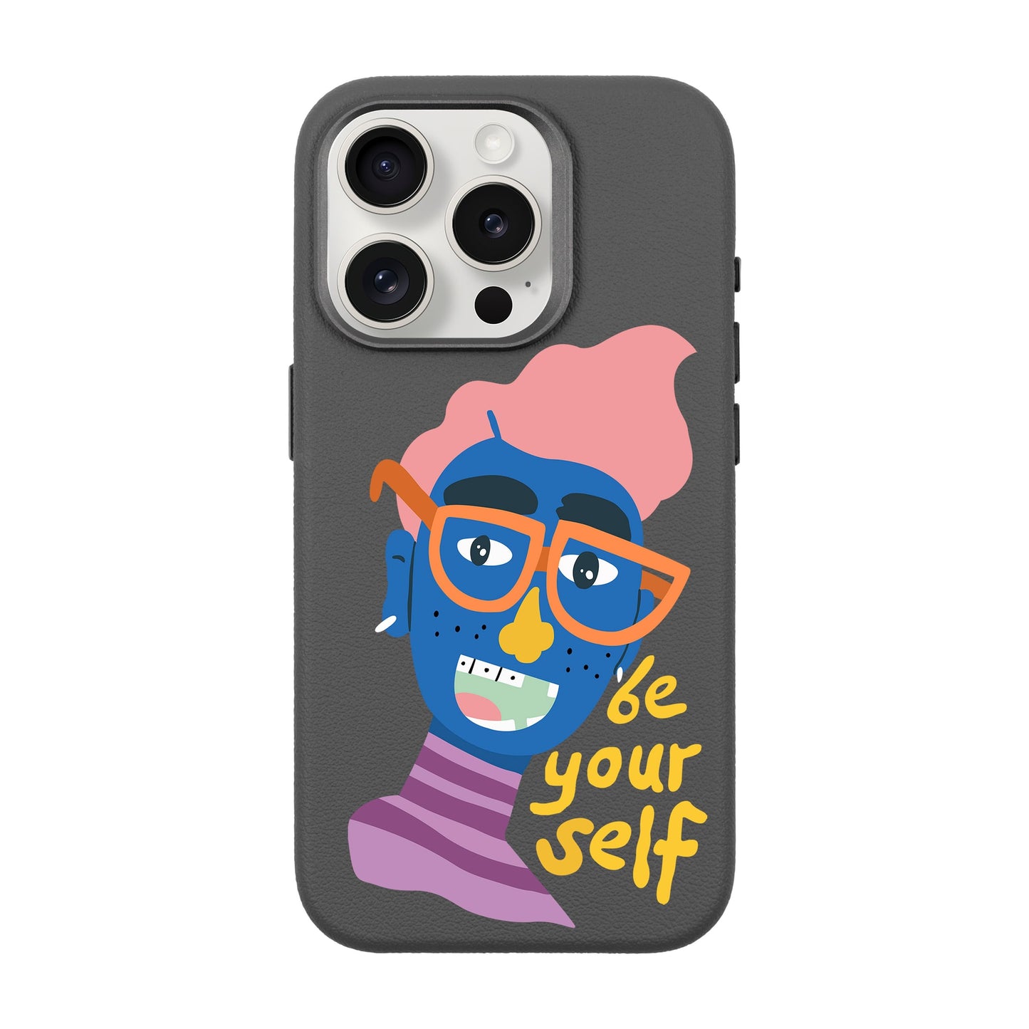 BE YOURSELF-iPhone 15 Pro Leather Premium Kılıf MagSafe Özellikli
