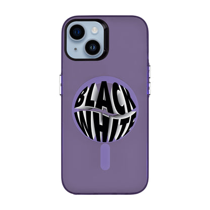 BLACK WHITE-iPhone 14 Hold Kılıf MagSafe Özellikli