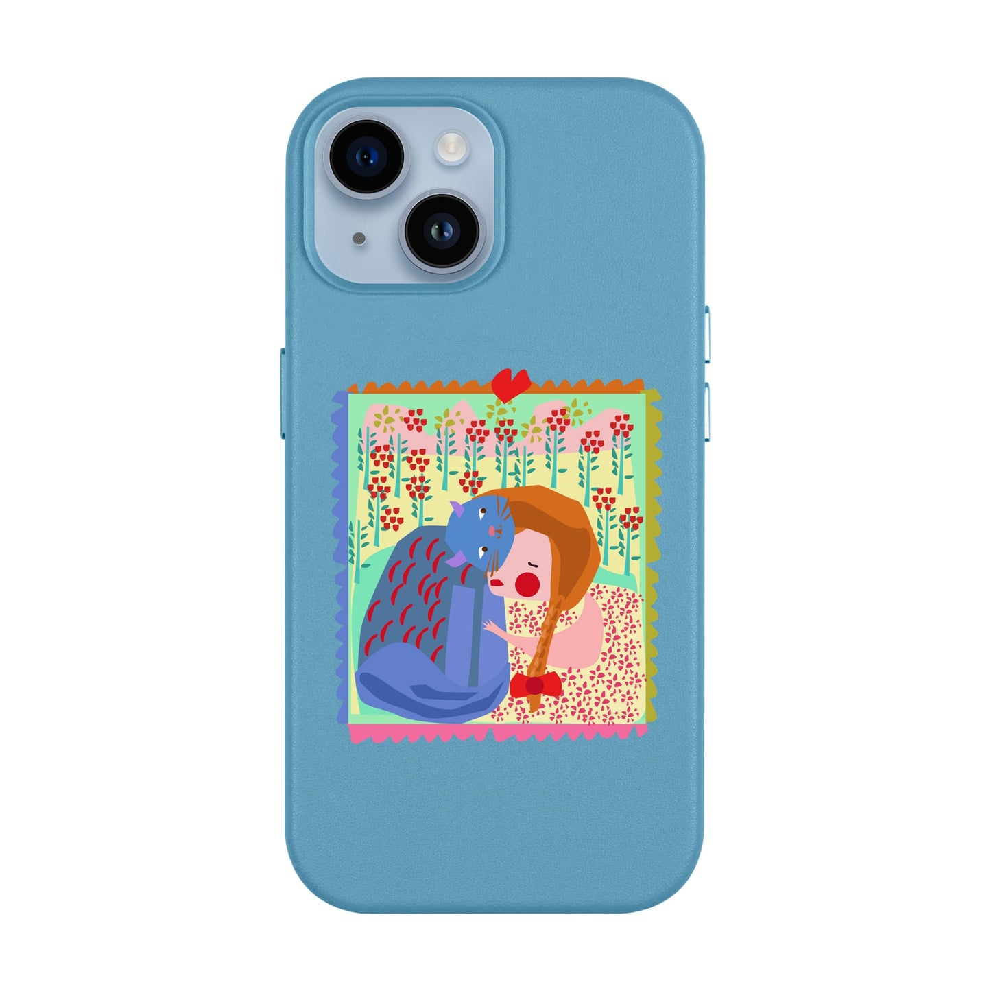 KEDİ POSTA PULU-Leather Kılıf MagSafe Özellikli - iPhone 13