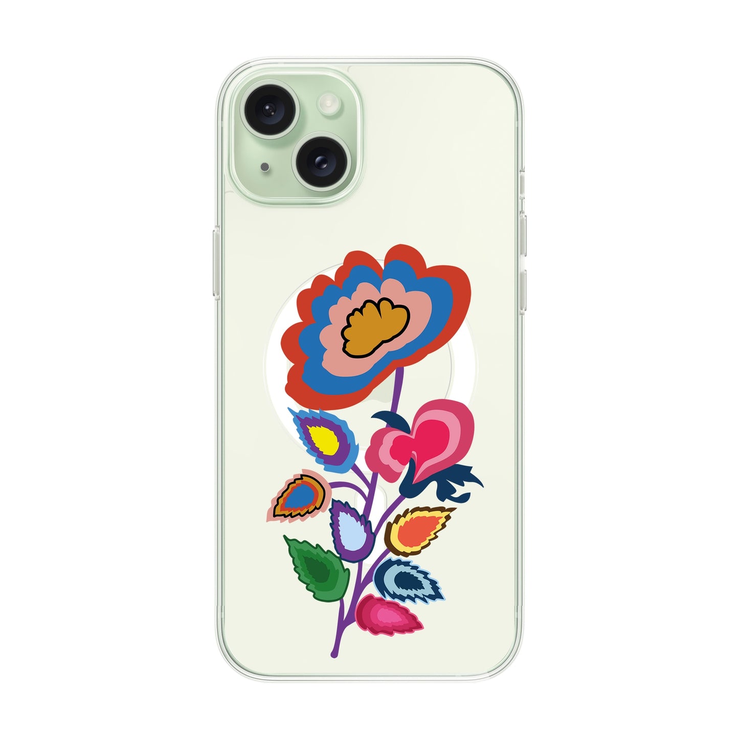 KNITTED FLOWER-iPhone 15 Plus Solid Kılıf MagSafe Özellikli
