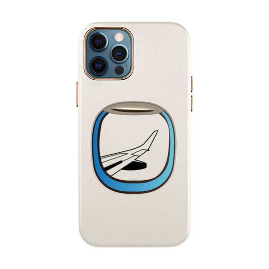 AIRCRAFT WINDOW-iPhone 12 Pro Leather Kılıf