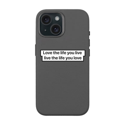 LOVE THE LIFE-iPhone 15 Leather Premium Kılıf MagSafe Özellikli