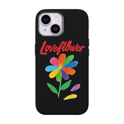 LOVE FLOWER-iPhone 14 Leather Premium Kılıf MagSafe Özellikli
