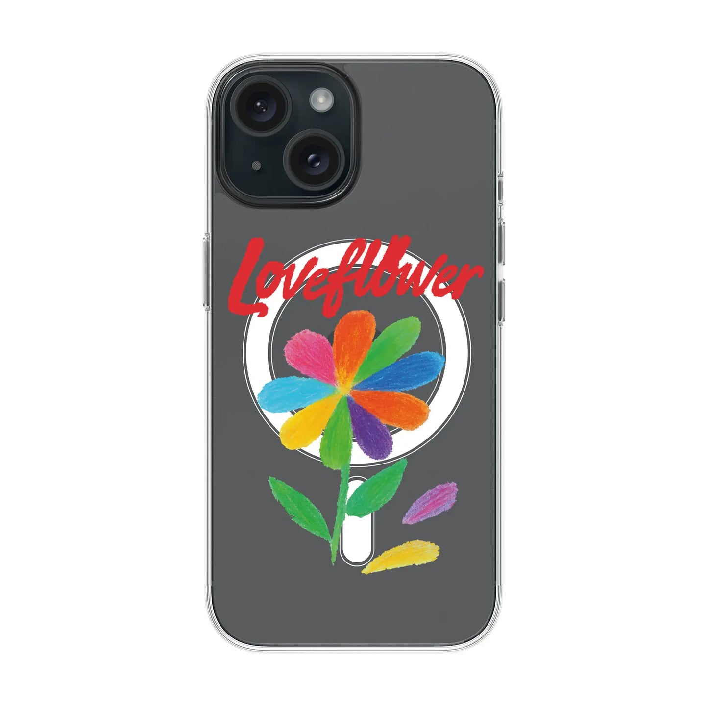 LOVE FLOWER-iPhone 15 Solid Kılıf MagSafe Özellikli