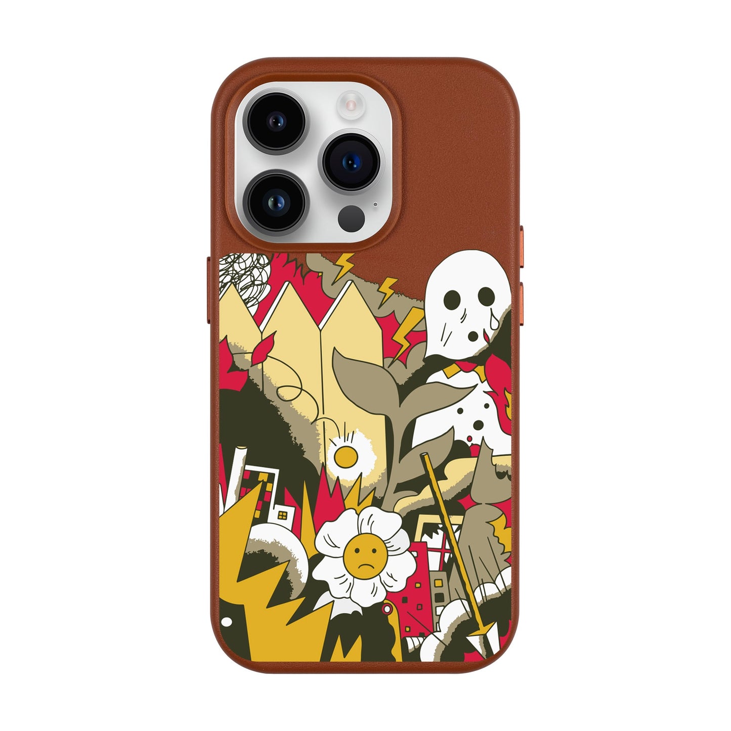 EVERYTHING IS BURNING-Leather Kılıf MagSafe Özellikli - iPhone 14 Pro