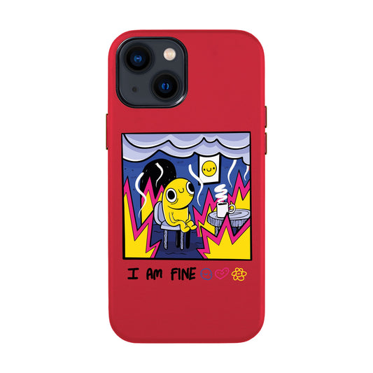 I AM FINE-iPhone 14 Leather Kılıf
