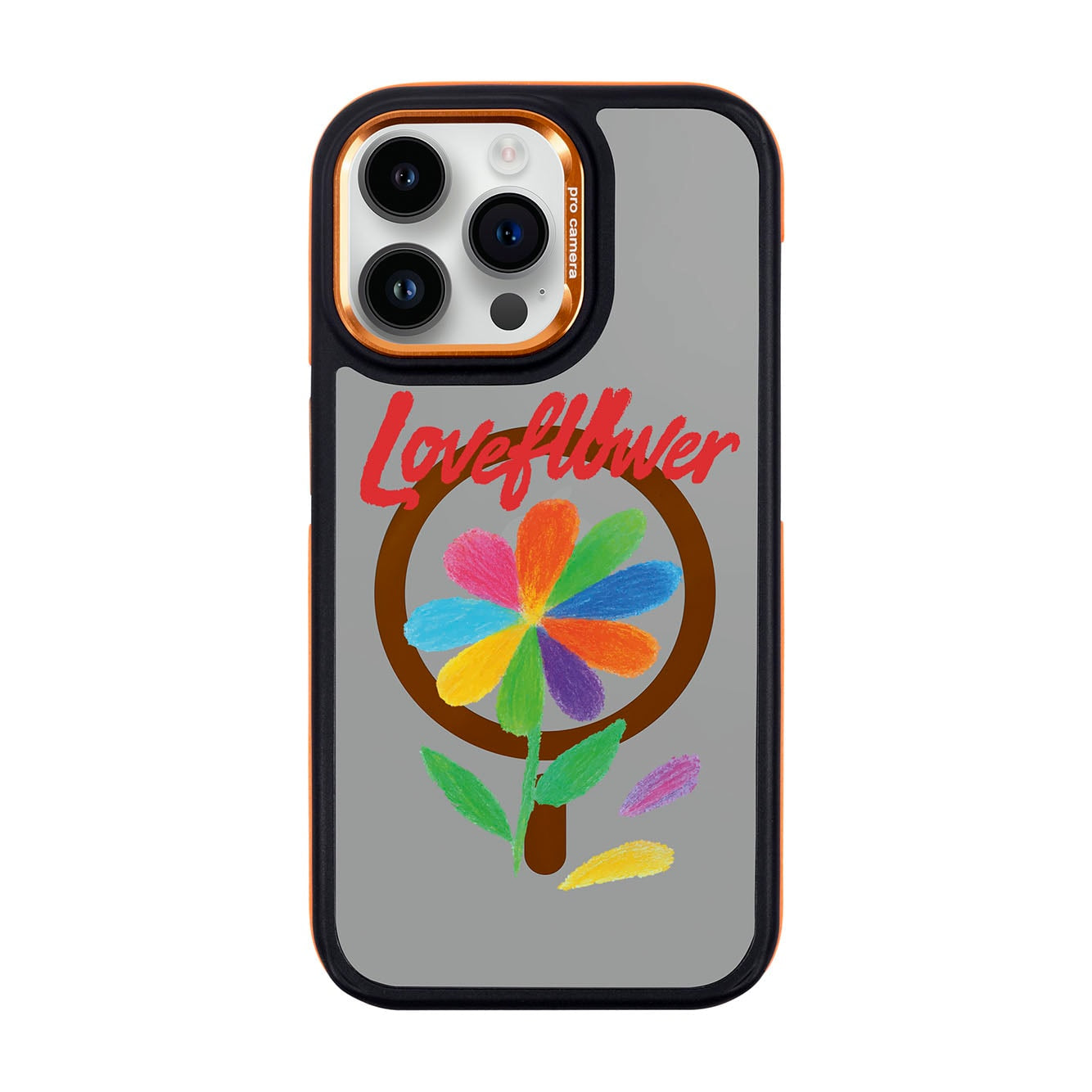 LOVE FLOWER-iPhone 14 Pro Max Dark Kılıf MagSafe Özellikli