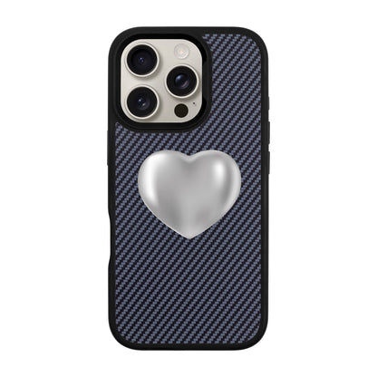 SILVER HEART-iPhone 16 Pro Plaid Kılıf MagSafe Özellikli