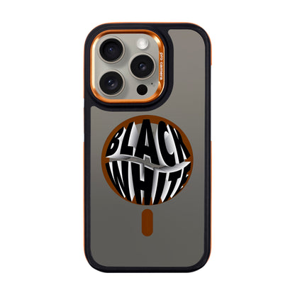 BLACK WHITE-iPhone 15 Pro Dark Kılıf MagSafe Özellikli