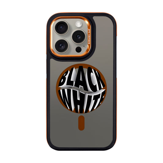 BLACK WHITE-iPhone 15 Pro Dark Kılıf MagSafe Özellikli