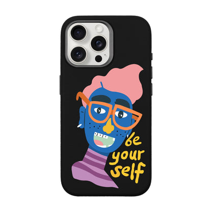 BE YOURSELF-iPhone 15 Pro Max Leather Premium Kılıf MagSafe Özellikli