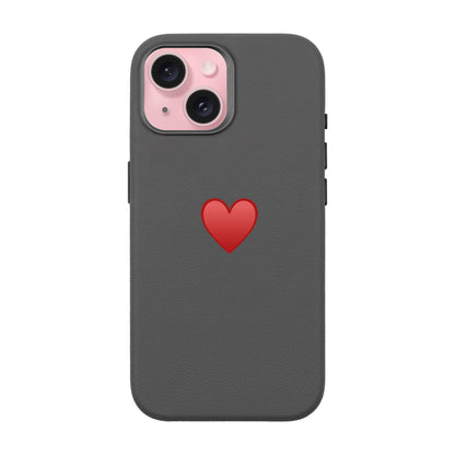 SPREAD HEART-iPhone 15 Leather Premium Kılıf MagSafe Özellikli