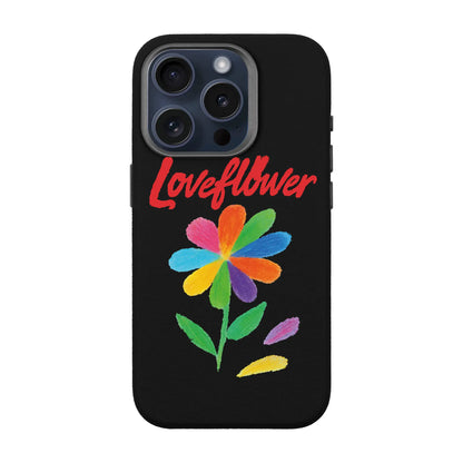 LOVE FLOWER-iPhone 15 Pro Leather Premium Kılıf MagSafe Özellikli