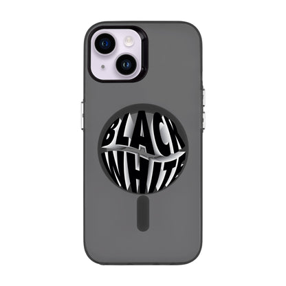 BLACK WHITE-iPhone 14 Hold Kılıf MagSafe Özellikli