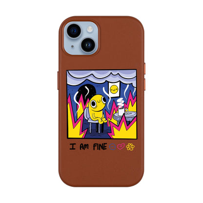 I AM FINE-iPhone 14 Plus Leather Kılıf MagSafe Özellikli