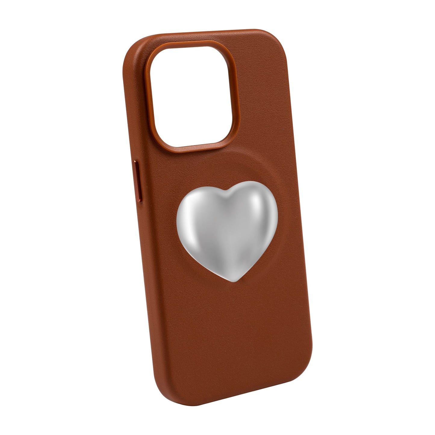 SILVER HEART-iPhone 14 Pro Max Leather Kılıf MagSafe Özellikli