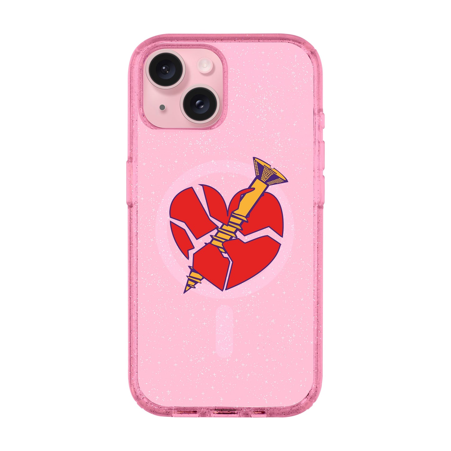 BROKEN HEART-iPhone 15 Plus Shiny Kılıf MagSafe Özellikli