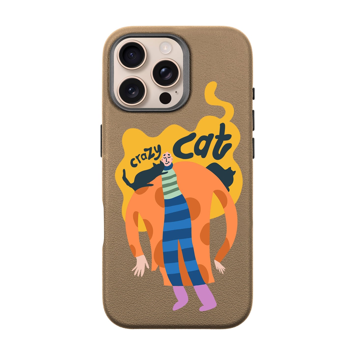 CRAZY CAT-iPhone 16 Pro Max Leather Premium Kılıf MagSafe Özellikli
